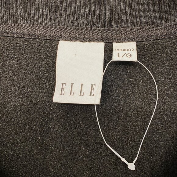 Elle Woman’s Teddy Fleece Half-Zip Pullover Sweater Jacket Black L - Picture 8 of 13